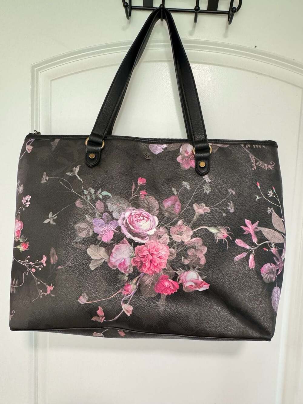 Dark Floral Botanical Tote Carryall Coquette Cottagecore Romantic Weekender